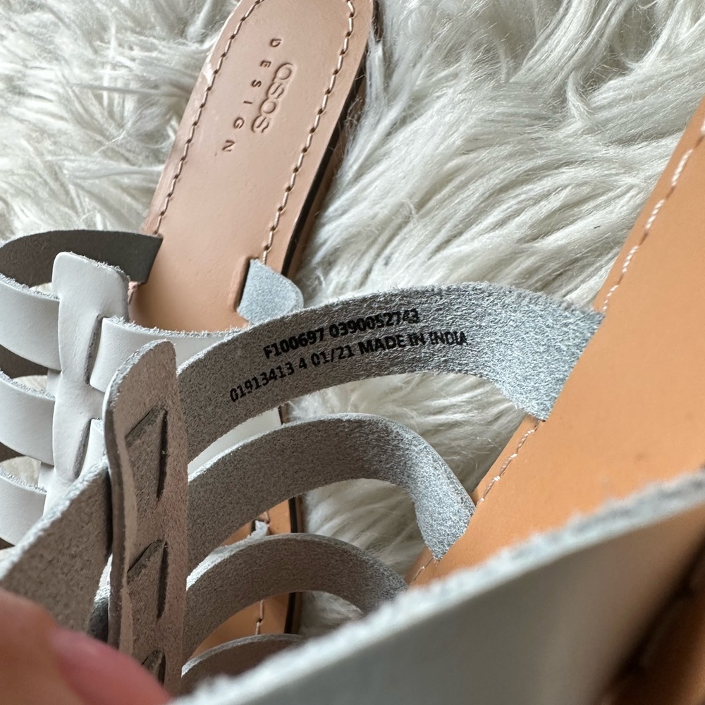 NWOT ASOS Design leather flat fisherman sandals - Picture 5 of 9